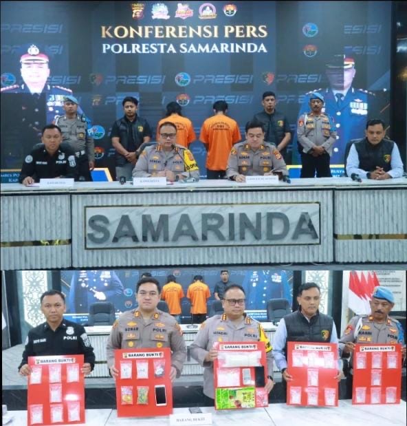Polsek Sungai Kunjang Gagalkan Peredaran Sabu Lebih dari 1 Kg, Dua Tersangka Diamankan